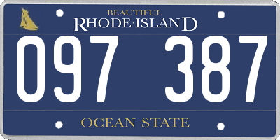RI license plate 097387
