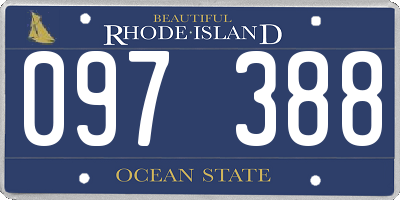 RI license plate 097388
