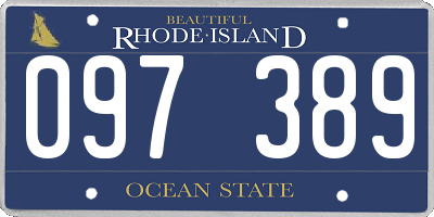 RI license plate 097389
