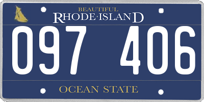RI license plate 097406