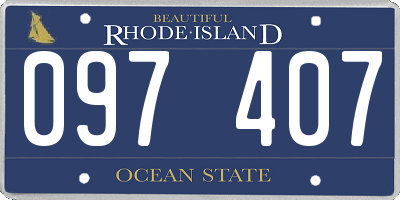 RI license plate 097407