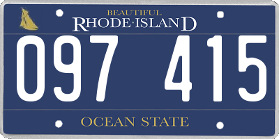RI license plate 097415