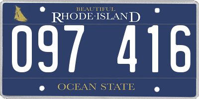 RI license plate 097416