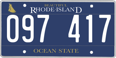 RI license plate 097417