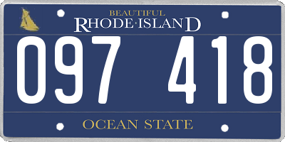 RI license plate 097418