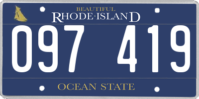 RI license plate 097419
