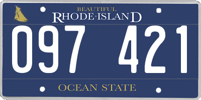 RI license plate 097421