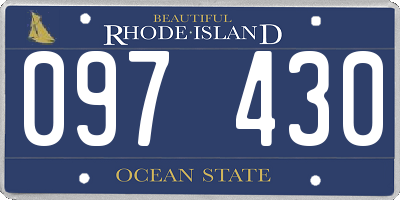 RI license plate 097430