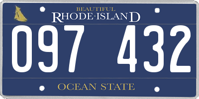 RI license plate 097432