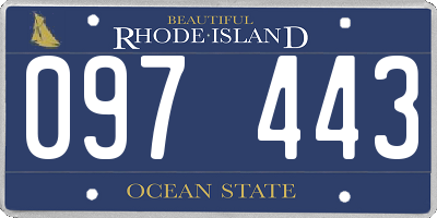 RI license plate 097443