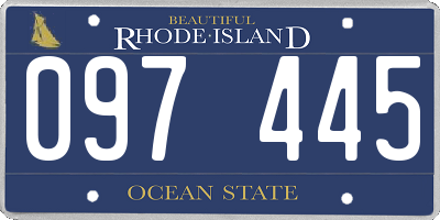 RI license plate 097445