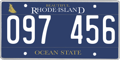 RI license plate 097456