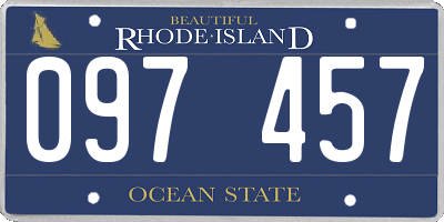 RI license plate 097457
