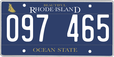 RI license plate 097465