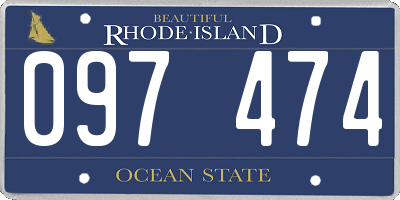 RI license plate 097474