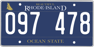 RI license plate 097478