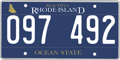 RI license plate 097492