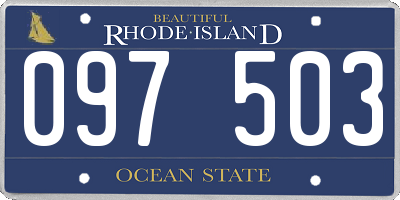 RI license plate 097503