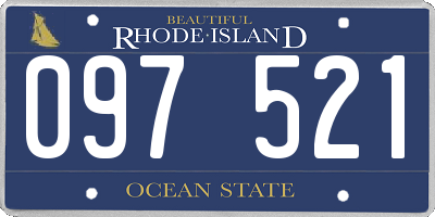 RI license plate 097521
