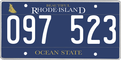 RI license plate 097523