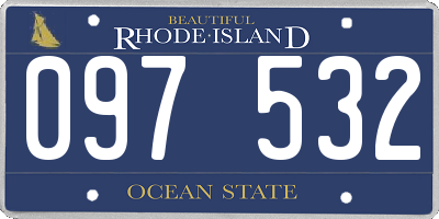 RI license plate 097532