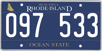 RI license plate 097533