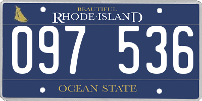 RI license plate 097536