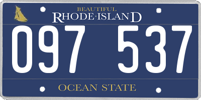 RI license plate 097537