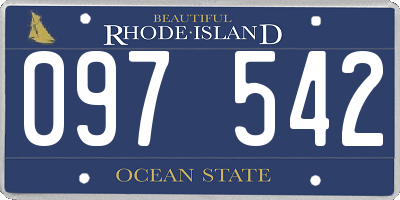 RI license plate 097542