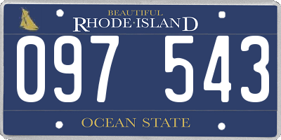 RI license plate 097543