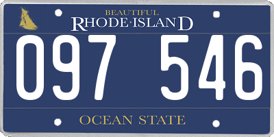 RI license plate 097546