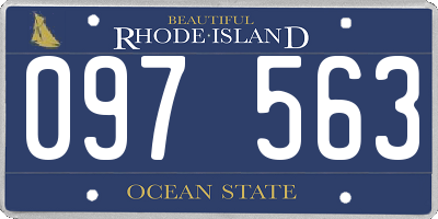 RI license plate 097563