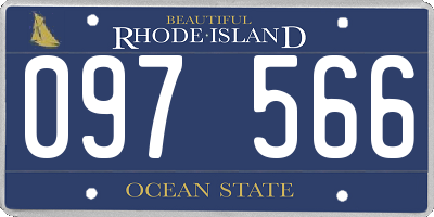 RI license plate 097566