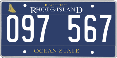 RI license plate 097567