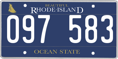 RI license plate 097583