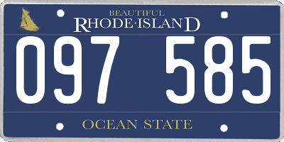 RI license plate 097585