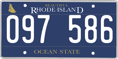 RI license plate 097586
