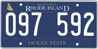 RI license plate 097592