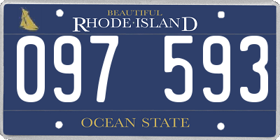 RI license plate 097593