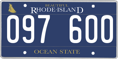 RI license plate 097600