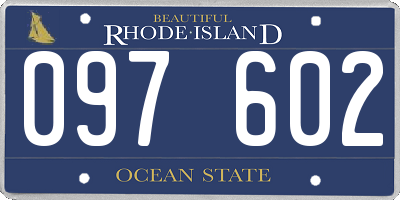 RI license plate 097602