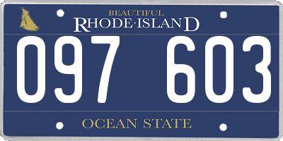 RI license plate 097603