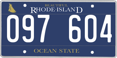 RI license plate 097604