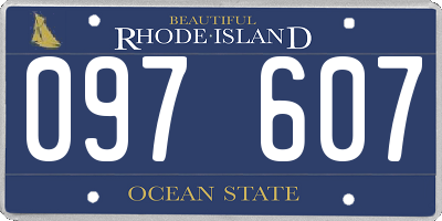 RI license plate 097607
