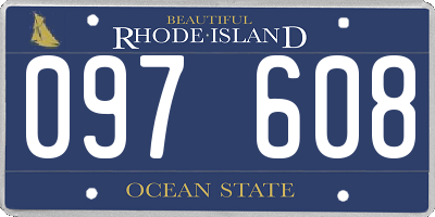 RI license plate 097608