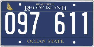 RI license plate 097611
