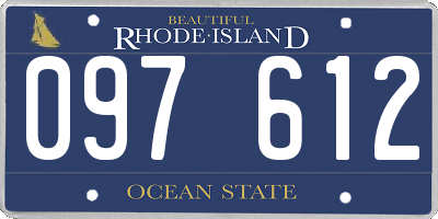 RI license plate 097612
