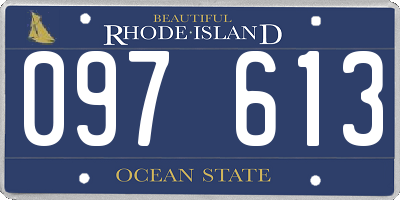 RI license plate 097613