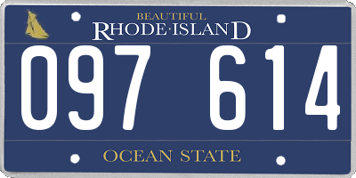 RI license plate 097614