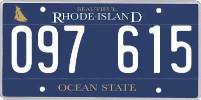 RI license plate 097615